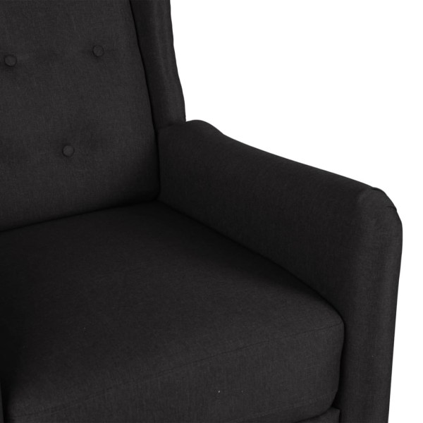 Sillón de masaje reclinable de tela negro