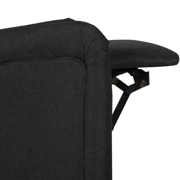 Sillón de masaje reclinable de tela negro