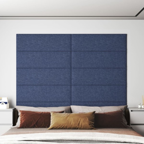 Paneles de pared 12 uds tela azul 90x30 cm 3,24 m²