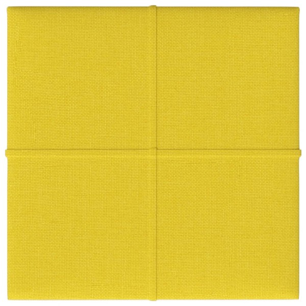 Paneles de pared 12 uds tela amarillo claro 30x30 cm 1,08 m²