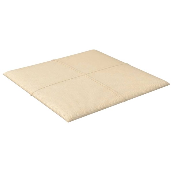 Paneles de pared 12 uds tela color crema 30x30 cm 1,08 m²