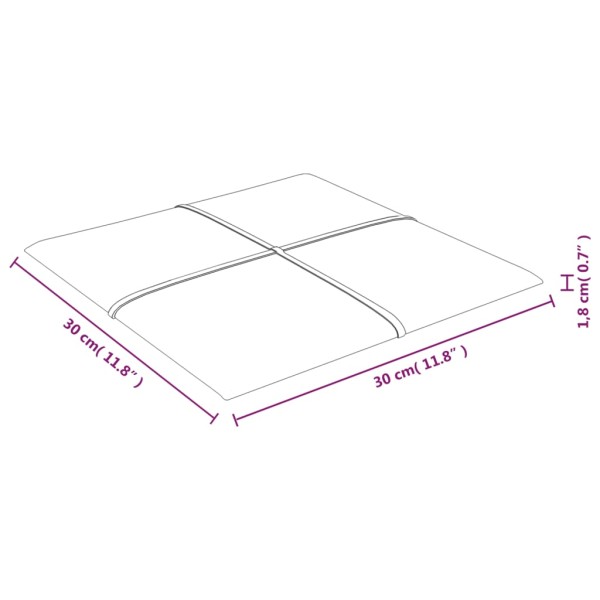 Paneles de pared 12 uds tela color crema 30x30 cm 1,08 m²