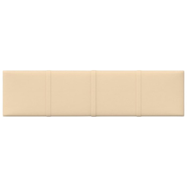 Paneles de pared 12 uds tela color crema 60x15 cm 1,08 m²