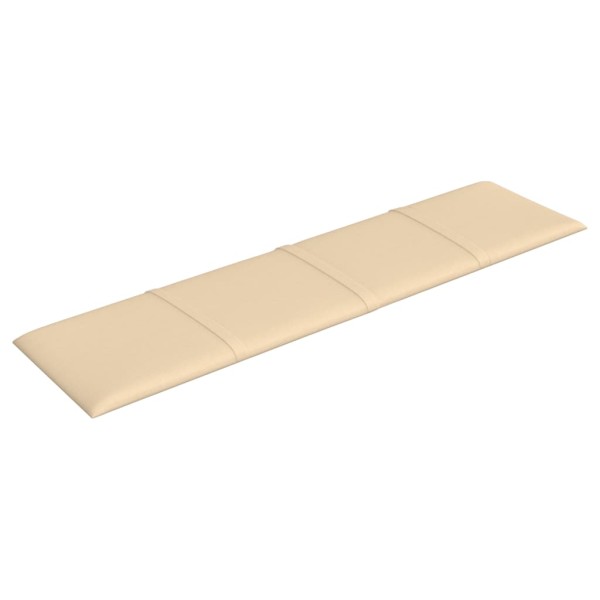 Paneles de pared 12 uds tela color crema 60x15 cm 1,08 m²