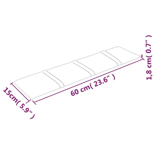 Paneles de pared 12 uds tela color crema 60x15 cm 1,08 m²