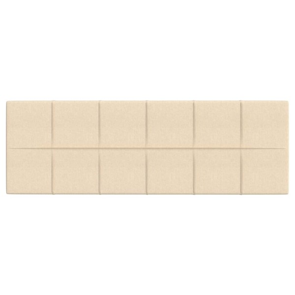 Paneles de pared 12 uds tela color crema 90x30 cm 3,24 m²