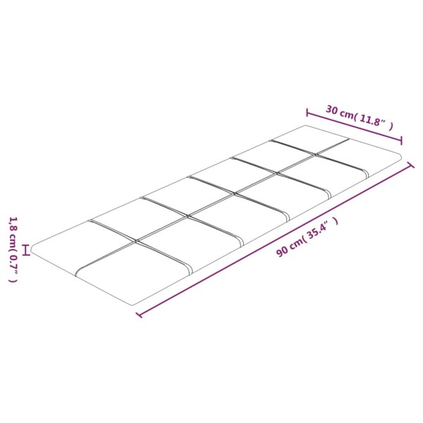 Paneles de pared 12 uds tela color crema 90x30 cm 3,24 m²