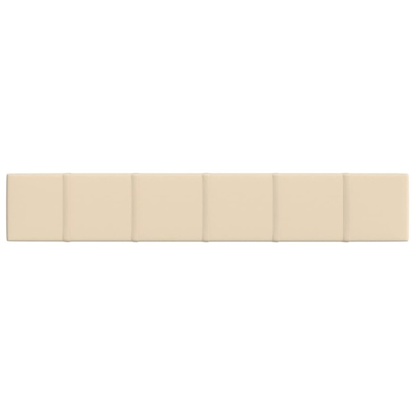 Paneles de pared 12 uds tela color crema 90x15 cm 1,62 m²