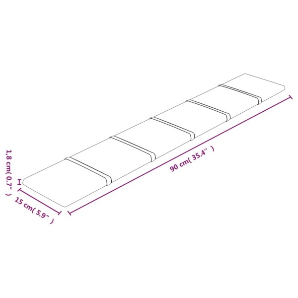 Paneles de pared 12 uds tela color crema 90x15 cm 1,62 m²