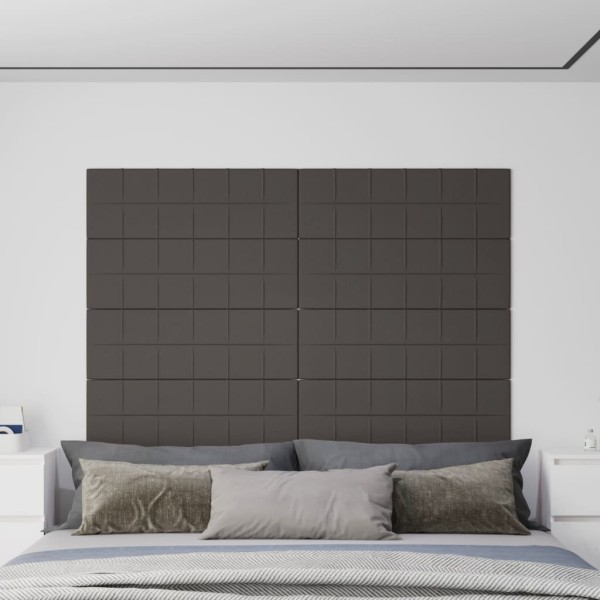 Paneles de pared 12 uds tela gris oscuro 90x30 cm 3,24 m²