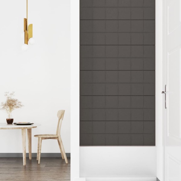 Paneles de pared 12 uds tela gris oscuro 90x30 cm 3,24 m²