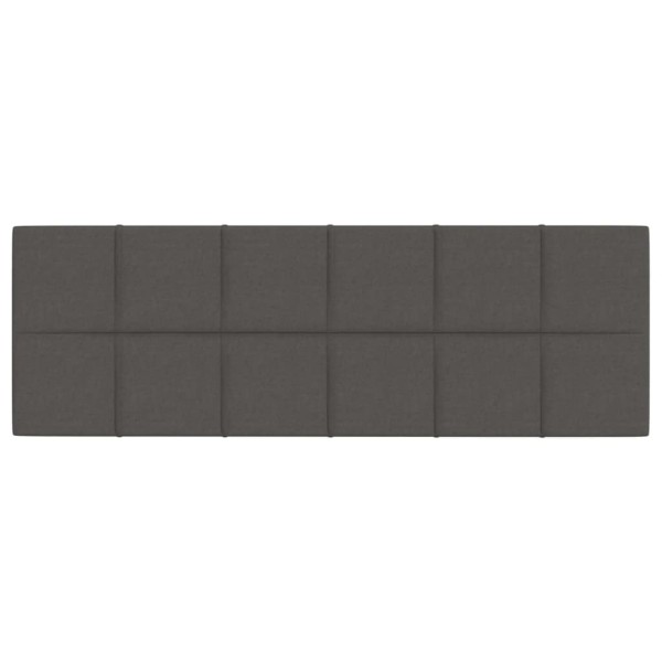 Paneles de pared 12 uds tela gris oscuro 90x30 cm 3,24 m²