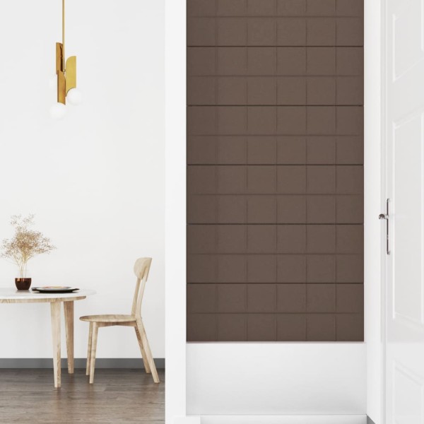 Paneles de pared 12 uds tela gris taupe 90x30 cm 3,24 m²