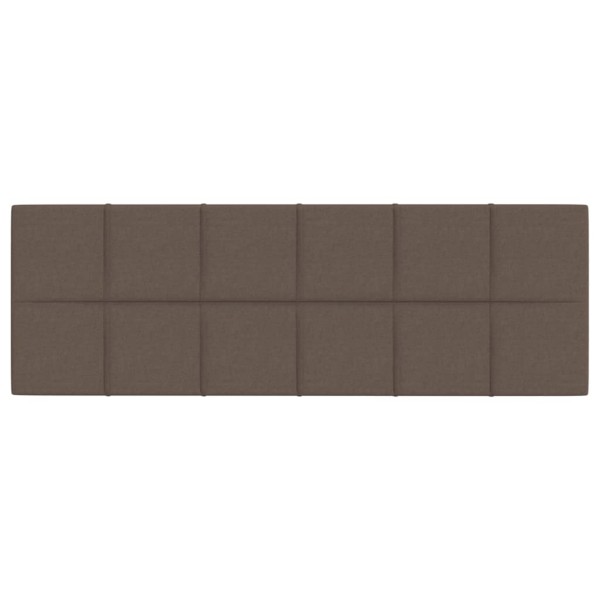 Paneles de pared 12 uds tela gris taupe 90x30 cm 3,24 m²