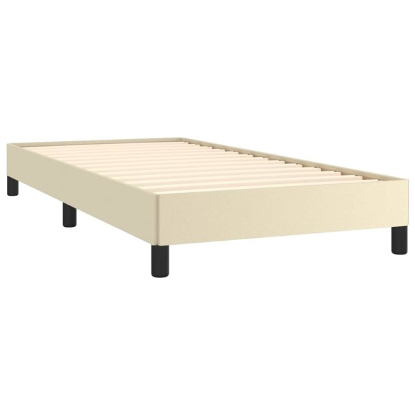 Estructura de cama de cuero sintético color crema 90x200 cm