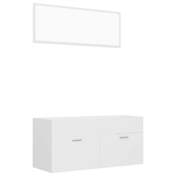 Juego de muebles de baño 2 pzas madera contrachapada blanco