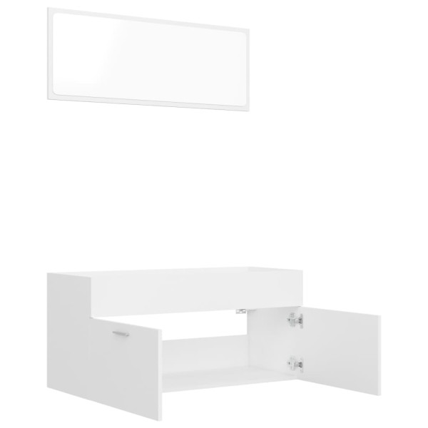 Juego de muebles de baño 2 pzas madera contrachapada blanco