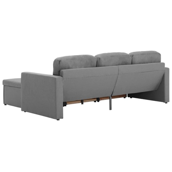 Sofá cama modular de 3 plazas tela gris claro