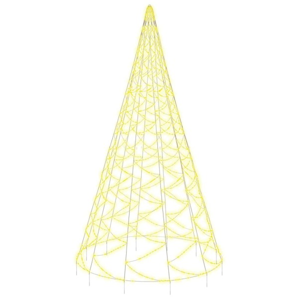 Árbol de Navidad en asta bandera 3000 LED blanco cálido 800 cm