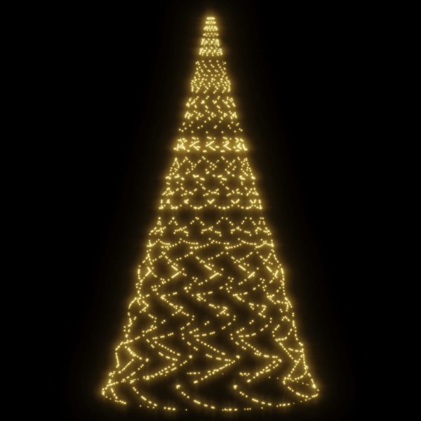 Árbol de Navidad en asta bandera 3000 LED blanco cálido 800 cm