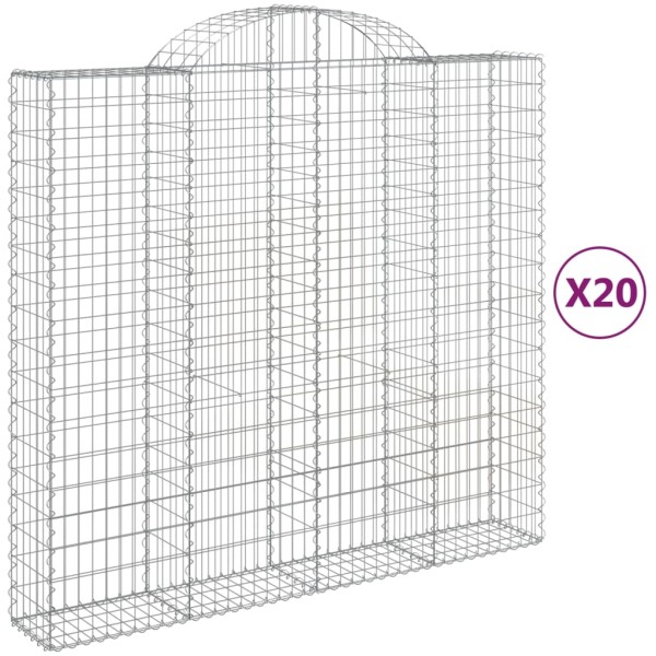 Cestas gaviones 20 uds forma de arco hierro 200x50x180/200 cm