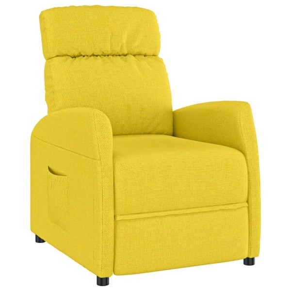 Sillón reclinable de tela amarillo claro