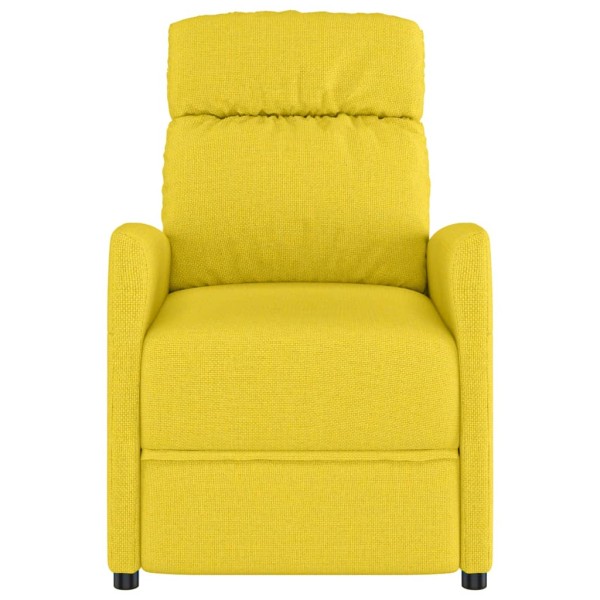 Sillón reclinable de tela amarillo claro