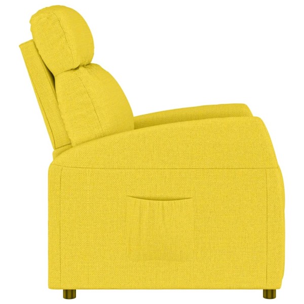 Sillón reclinable de tela amarillo claro