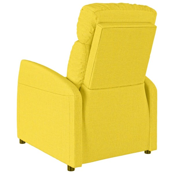 Sillón reclinable de tela amarillo claro