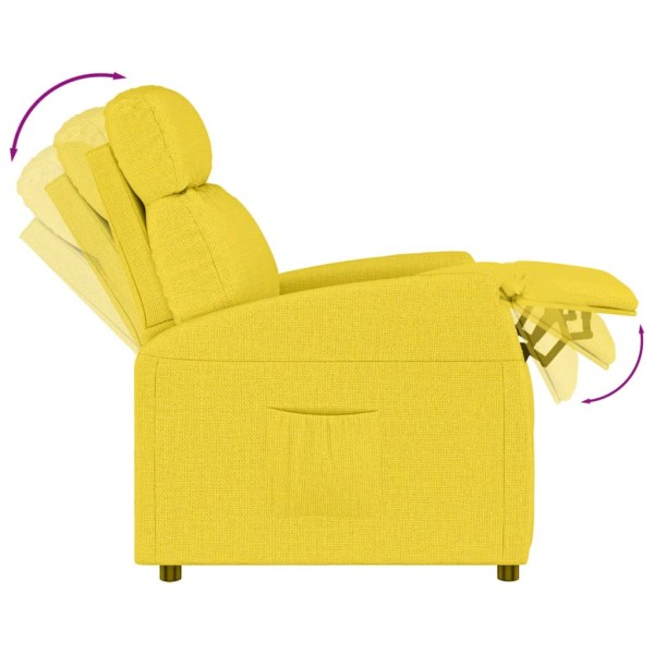 Sillón reclinable de tela amarillo claro