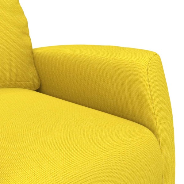 Sillón reclinable de tela amarillo claro