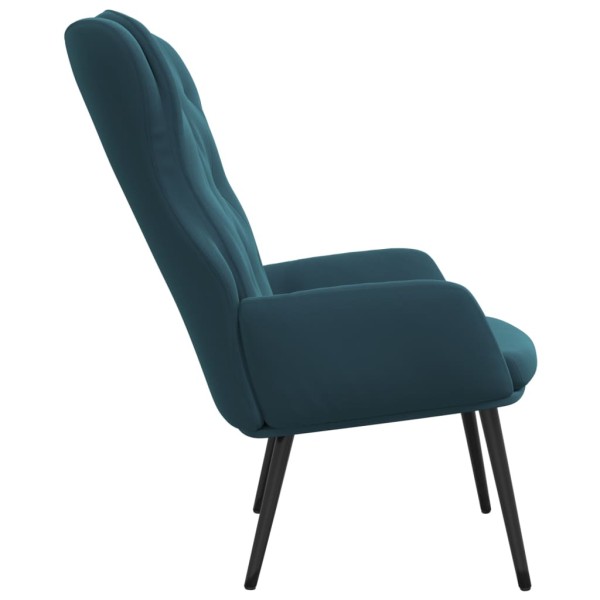 Silla de relajación de terciopelo azul