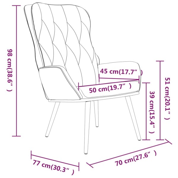 Silla de relajación de terciopelo azul