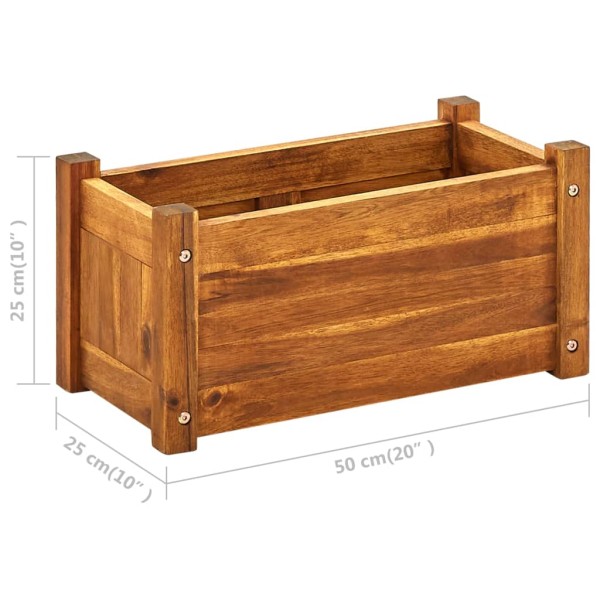 Arriate de madera de acacia 50x25x25 cm