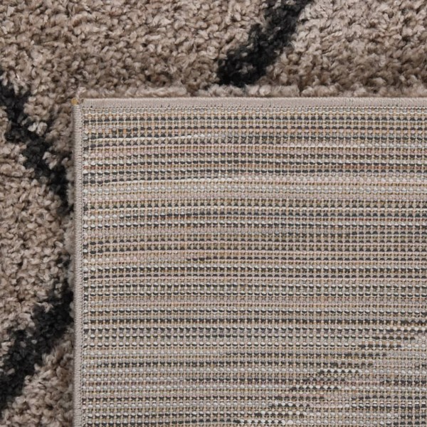 Alfombra de pelo largo beige y gris antracita 200x290 cm