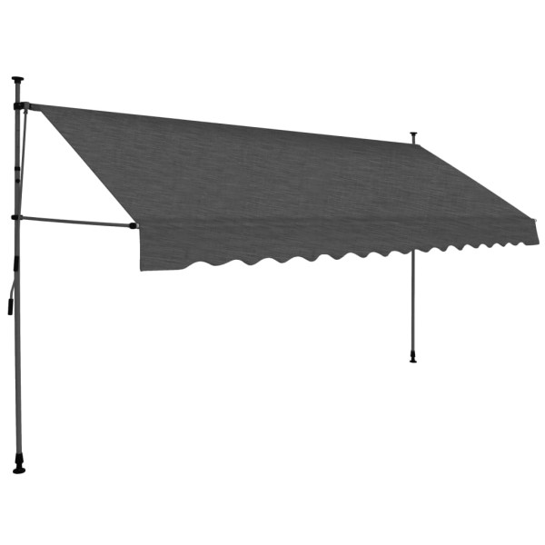 Toldo manual retráctil con LED gris antracita 350 cm