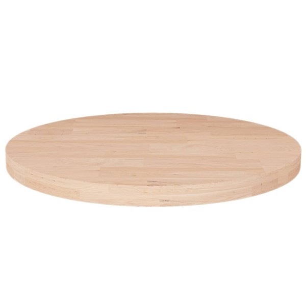 Superficie de mesa redonda madera de roble sin tratar Ø50x2,5cm