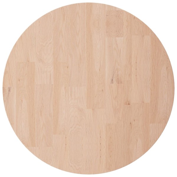 Superficie de mesa redonda madera de roble sin tratar Ø50x2,5cm