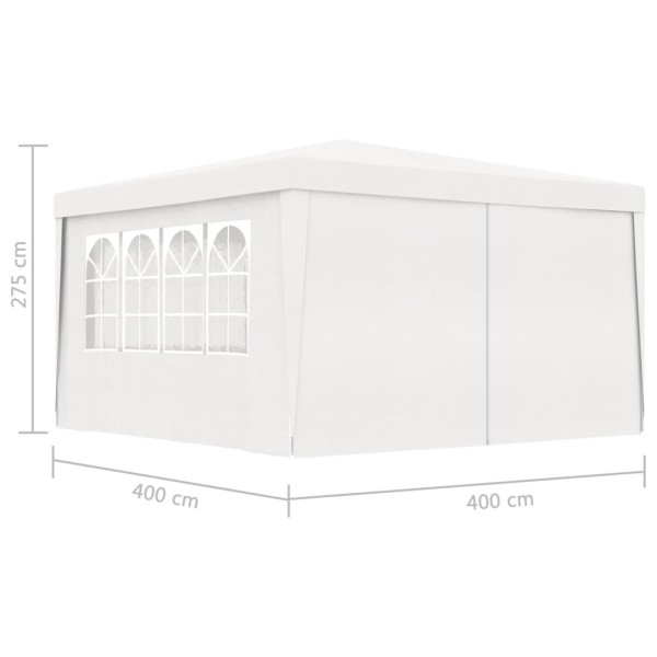 Carpa profesional para fiestas con paredes blanco 90 g/m² 4x4 m