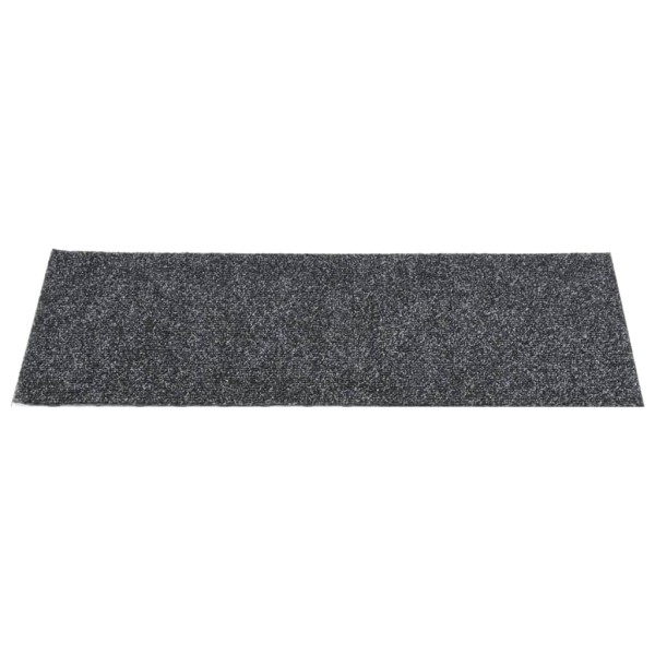 Alfombrilla autoadhesiva escalera 15 uds gris 60x25 cm