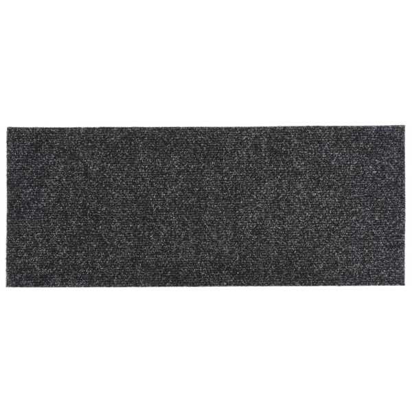 Alfombrilla autoadhesiva escalera 15 uds gris 60x25 cm