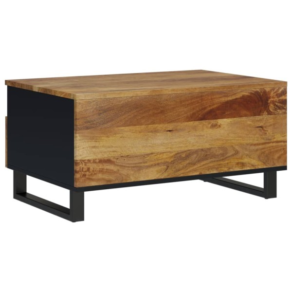 Mesa de centro madera maciza mango y contrachapada 80x54x40 cm