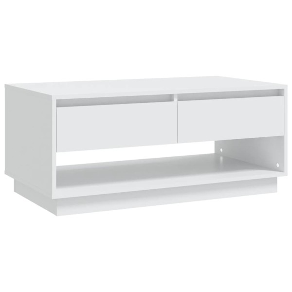 Mesa de centro madera contrachapada blanco 102,5x55x44 cm