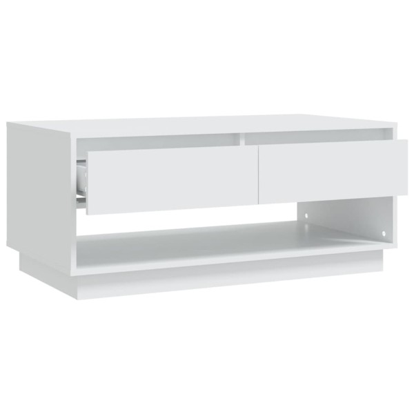 Mesa de centro madera contrachapada blanco 102,5x55x44 cm