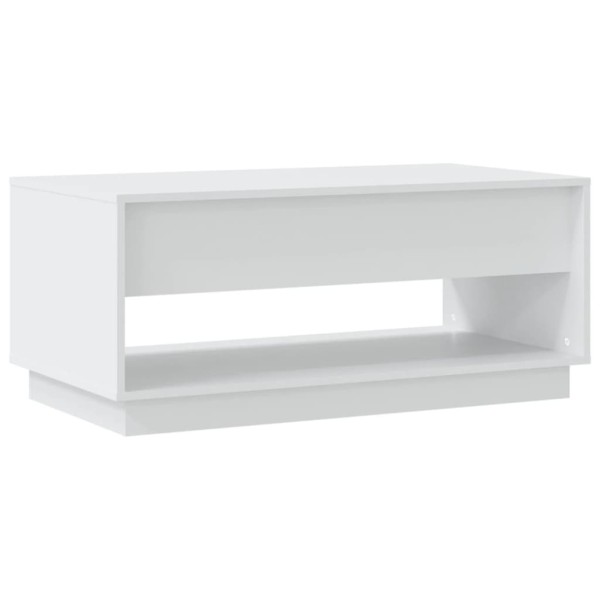 Mesa de centro madera contrachapada blanco 102,5x55x44 cm