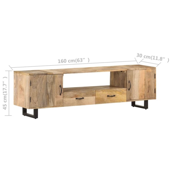 Mueble para la TV de madera maciza de mango 160x30x45 cm