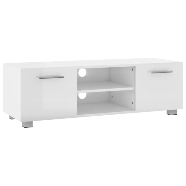 Mueble para TV madera ingeniería blanco brillante 110x40x35 cm