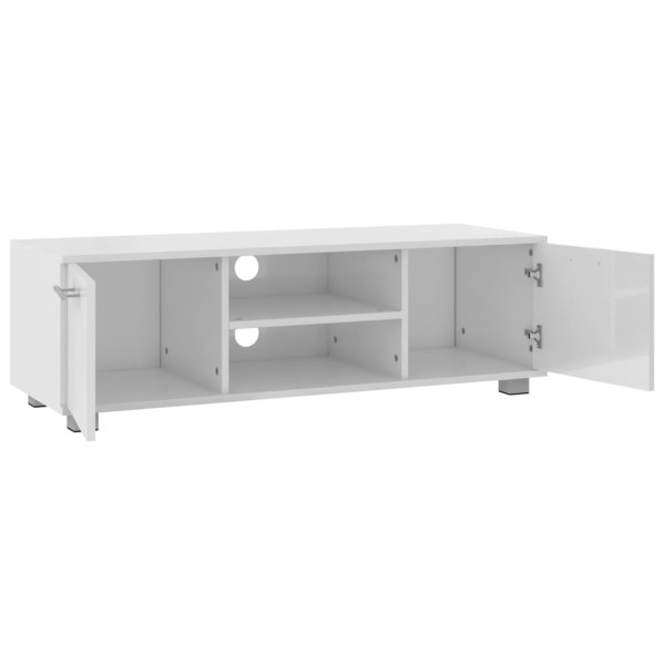 Mueble para TV madera ingeniería blanco brillante 110x40x35 cm