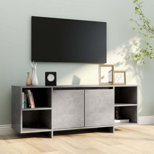 Mueble para TV madera contrachapada gris hormigón 130x35x50 cm