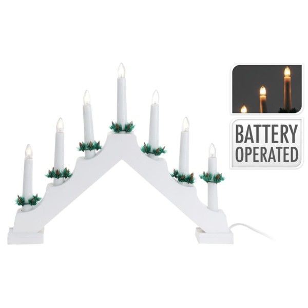 Ambiance Luces de velas navideñas de puente con 7 LED blancos